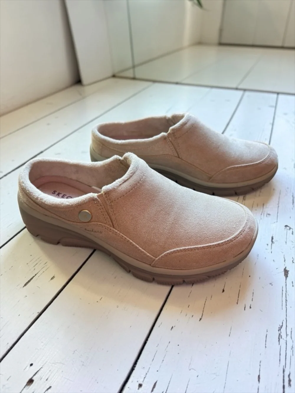 Skechers Martha Stewart Slip-On Clogs Women’s 6.5 Pink Faux Fur Lined Comfort - Picture 2 of 9